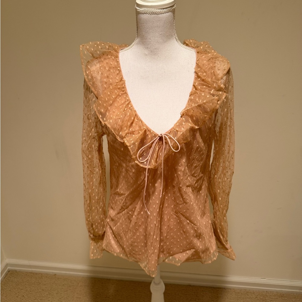 Chic Sheer Polka Dot Blouse
